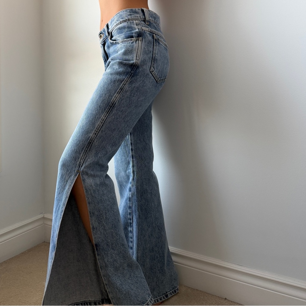 2018 Maison Margiela Light Wash Slit Flare Jeans - X-Small - Picture 2 of 5